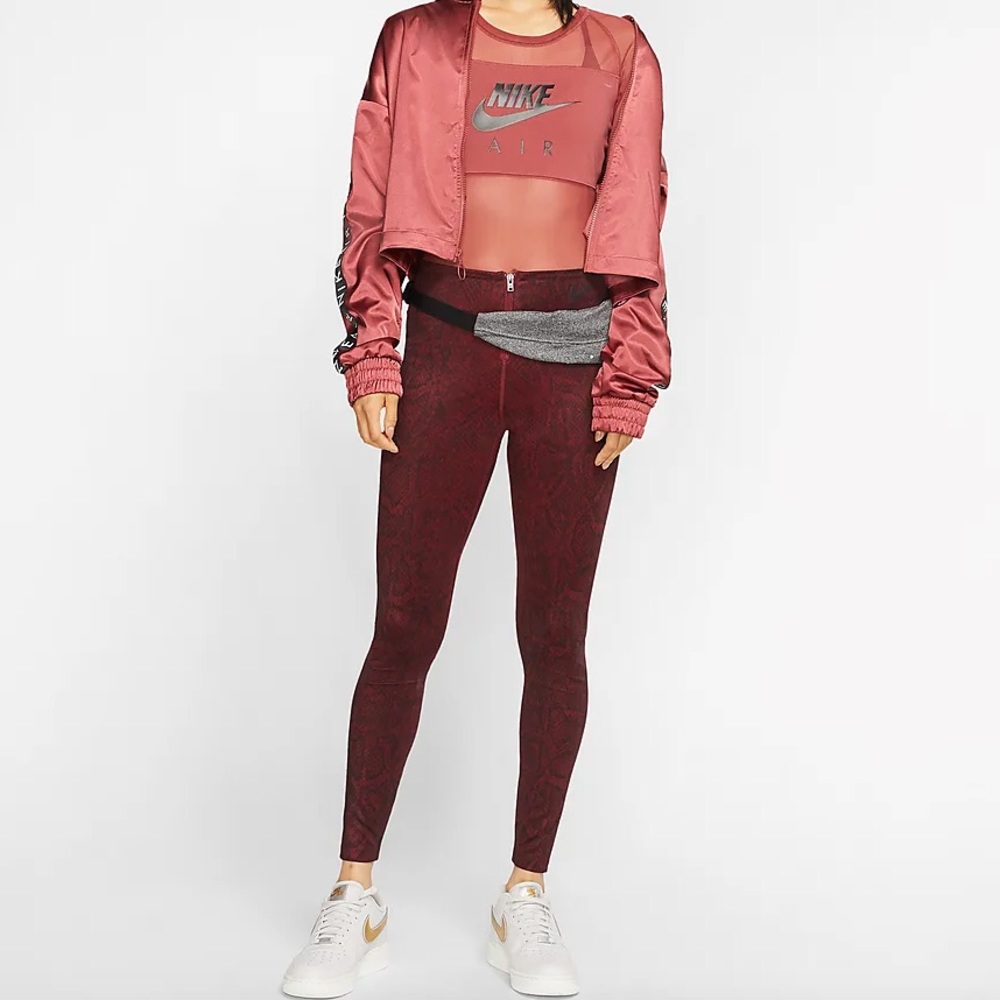 Nike Red python high waisted leggings XS